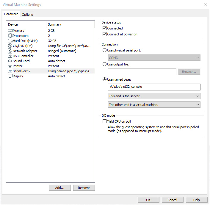 Vmware Workstation Serial Port Named Pipe